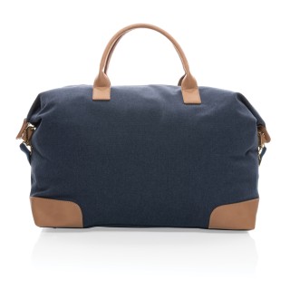 Bolsa fin de semana reciclada con asa y detalles marrones